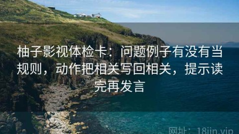 柚子影视体检卡：问题例子有没有当规则，动作把相关写回相关，提示读完再发言