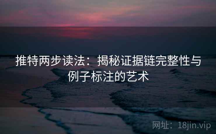 推特两步读法:揭秘证据链完整性与例子标注的艺术 推特两步读法:揭秘证据链完整性与例子标注的艺术