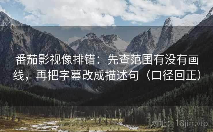 番茄影视像排错：先查范围有没有画线，再把字幕改成描述句（口径回正）